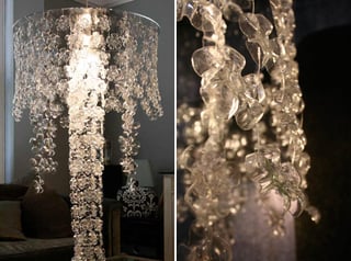 Chandelier made of water bottles