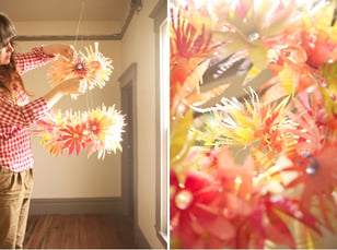 water bottle chandelier