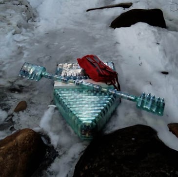 DIY water bottle raft