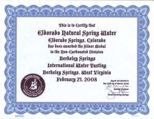 Eldorado 2008 silver medal Berkley Springs
