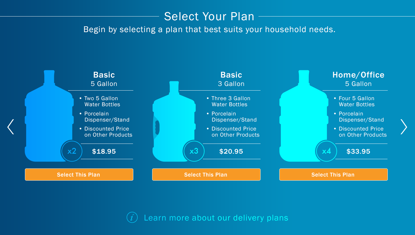 Select Your Eldorado Natural Spring Water Plan