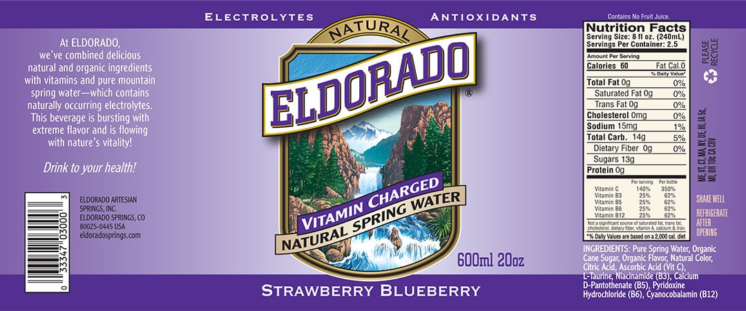 Eldorado Vitamin Water Strawberry Blueberry