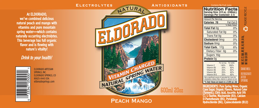 Eldorado Vitamin Water Peach Mango
